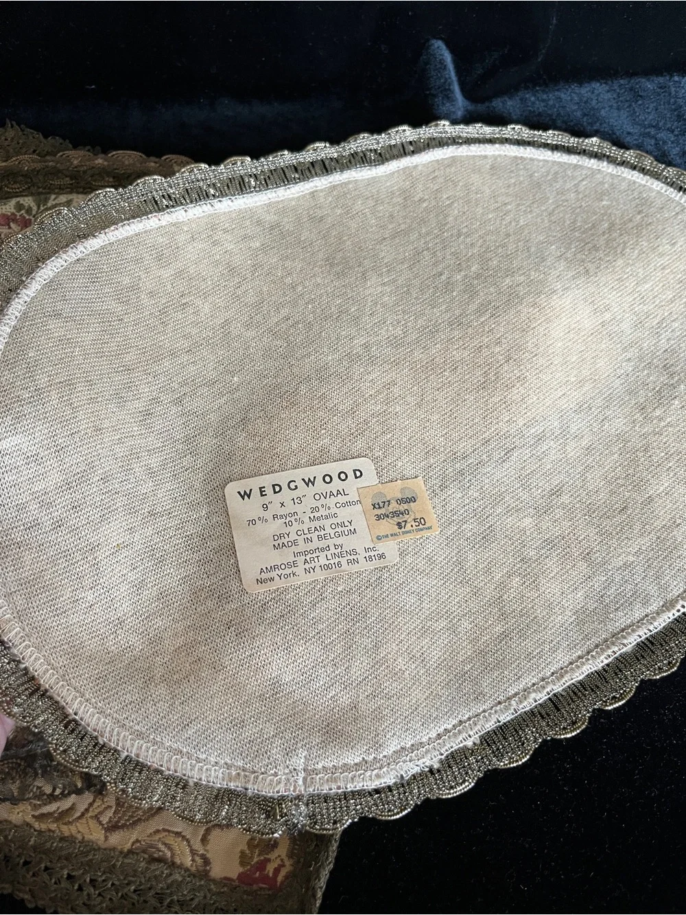 Lot of 5 Vintage 50s European Tapestry Dresser Table Doilies Rugs Velvet Back